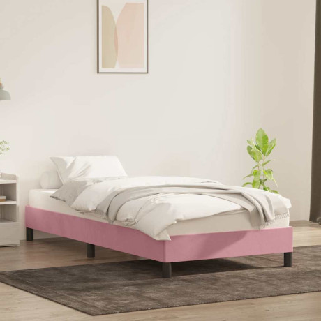 vidaXL Bedframe zonder matras 80x220 cm fluweel roze afbeelding3 - 1