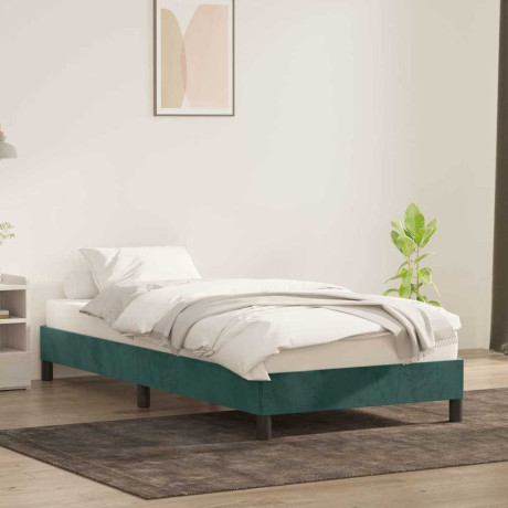 vidaXL Bedframe zonder matras 90x220 cm fluweel donkergroen afbeelding3 - 1