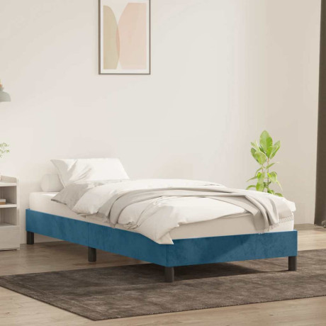 vidaXL Bedframe zonder matras 90x220 cm fluweel donkerblauw afbeelding3 - 1