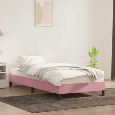 vidaXL Bedframe zonder matras 90x220 cm fluweel roze afbeelding3 - 1