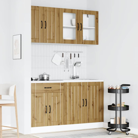 vidaXL 4-delige Keukenkastenset Kalmar bewerkt hout artisanaal eiken afbeelding3 - 1
