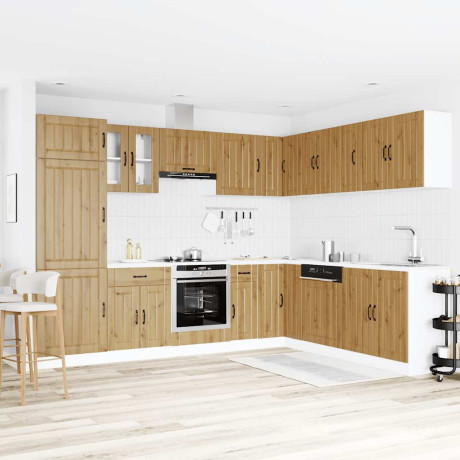 vidaXL 14-delige Keukenkastenset Lucca bewerkt hout artisanaal eiken afbeelding3 - 1