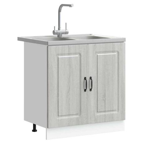 vidaXL Keukenkast Kalmar Grijs Sonoma 80 x 46 x 81,5 cm Bewerkt hout afbeelding3 - 1