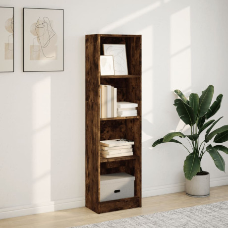 vidaXL Boekenkast 40x24x143 cm bewerkt hout gerookt eikenkleurig afbeelding3 - 1
