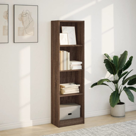 vidaXL Boekenkast 40x24x143 cm bewerkt hout bruin eikenkleurig afbeelding3 - 1
