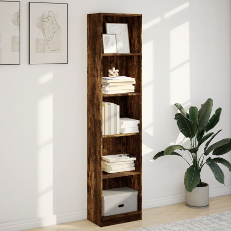 vidaXL Boekenkast 40x24x176 cm bewerkt hout gerookt eikenkleurig afbeelding3 - 1