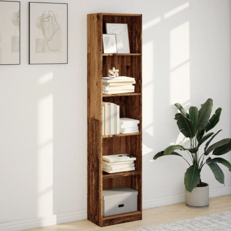 vidaXL Boekenkast 40x24x176 cm bewerkt hout oud houtkleurig afbeelding3 - 1