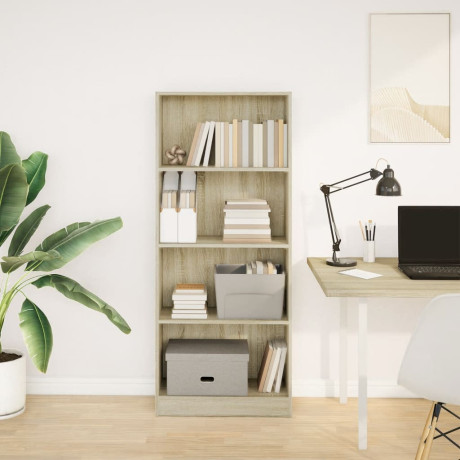 vidaXL Boekenkast 60x24x143 cm bewerkt hout sonoma eikenkleurig afbeelding3 - 1