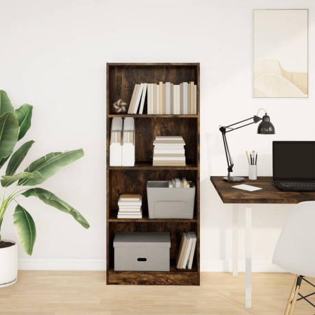 vidaXL Boekenkast 60x24x143 cm bewerkt hout gerookt eikenkleurig afbeelding3 - 1