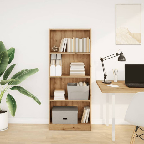vidaXL Boekenkast 60x24x143 cm bewerkt hout artisanaal eikenkleurig afbeelding3 - 1