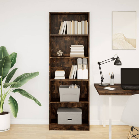 vidaXL Boekenkast 60x24x176 cm bewerkt hout gerookt eikenkleurig afbeelding3 - 1