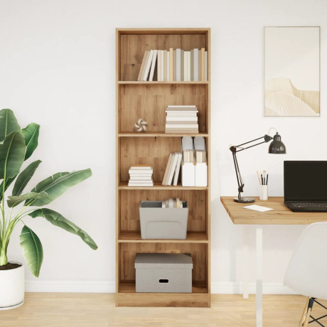 vidaXL Boekenkast 60x24x176 cm bewerkt hout artisanaal eikenkleurig afbeelding3 - 1
