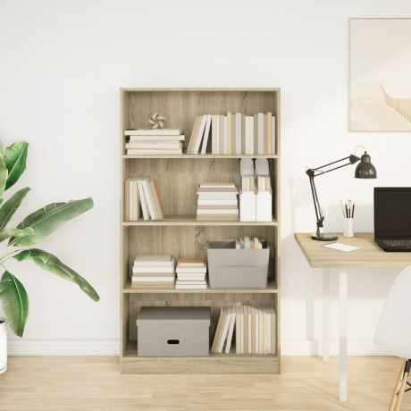 vidaXL Boekenkast 80x24x143 cm bewerkt hout sonoma eikenkleurig afbeelding3 - 1