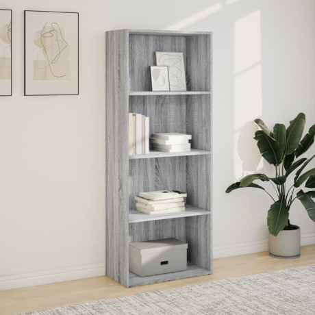 vidaXL Boekenkast 60x30x152 cm bewerkt hout grijs sonoma eikenkleurig afbeelding3 - 1