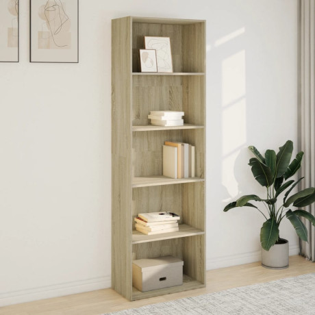 vidaXL Boekenkast 60x30x189 cm bewerkt hout sonoma eikenkleurig afbeelding3 - 1