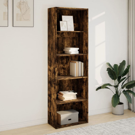 vidaXL Boekenkast 60x30x189 cm bewerkt hout gerookt eikenkleurig afbeelding3 - 1