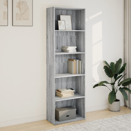 vidaXL Boekenkast 60x30x189 cm bewerkt hout grijs sonoma eikenkleurig afbeelding3 - 1