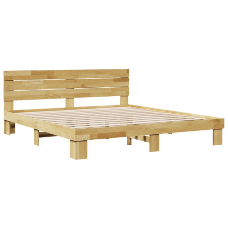 vidaXL Bedframe hoofdeinde zonder matras 180x200 cm massief hout eiken afbeelding3 - 1
