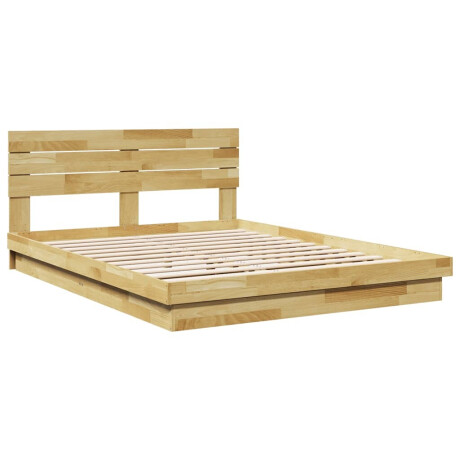 vidaXL Bedframe hoofdeinde zonder matras 135x190 cm massief hout eiken afbeelding3 - 1