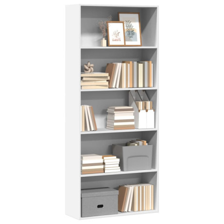 vidaXL Boekenkast 80x30x189 cm bewerkt hout wit afbeelding3 - 1