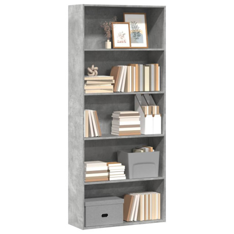 vidaXL Boekenkast 80x30x189 cm bewerkt hout betongrijs afbeelding3 - 1