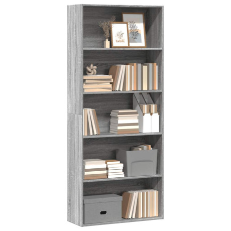 vidaXL Boekenkast 80x30x189 cm bewerkt hout grijs sonoma eikenkleurig afbeelding3 - 1