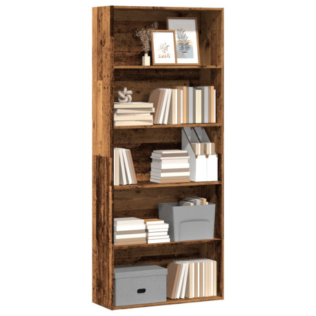 vidaXL Boekenkast 80x30x189 cm bewerkt hout oud houtkleurig afbeelding3 - 1