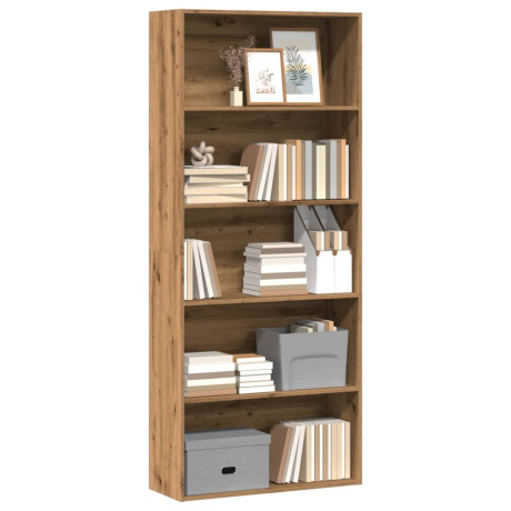 vidaXL Boekenkast 80x30x189 cm bewerkt hout artisanaal eikenkleur afbeelding3 - 1