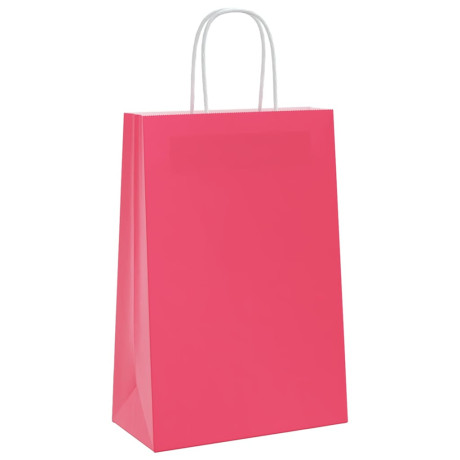 vidaXL Papieren kraftzakken 50 st met hengsels 21x11x31 cm roze afbeelding3 - 1