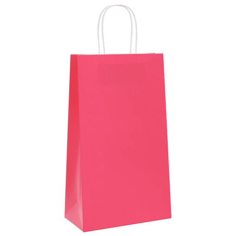 vidaXL Papieren zakken 250 st met hengsels 21x11x36 cm roze afbeelding3 - 1