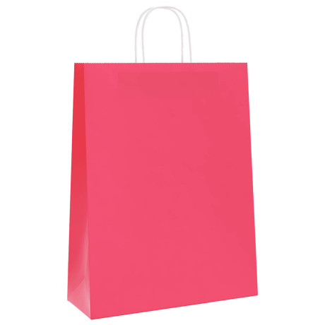 vidaXL Papieren zakken 250 st met hengsels 32x12x42 cm roze afbeelding3 - 1