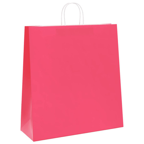 vidaXL Papieren zakken 250 st met hengsels 45x17x48 cm roze afbeelding3 - 1