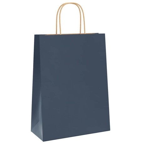 vidaXL Papieren kraftzakken 50 st met hengsels 26x12x35 cm blauw afbeelding3 - 1