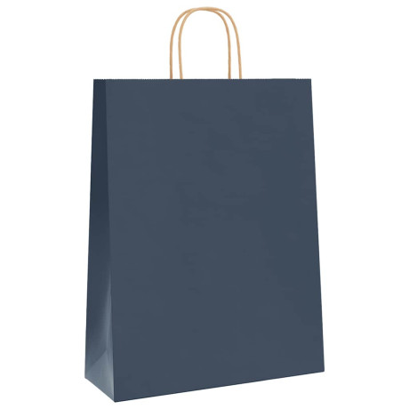 vidaXL Papieren kraftzakken 50 st met hengsels 32x12x42 cm blauw afbeelding3 - 1