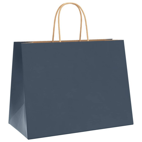 vidaXL Papieren kraftzakken 50 st met hengsels 32x17x25 cm blauw afbeelding3 - 1