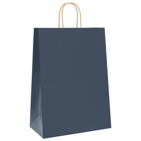 vidaXL Papieren kraftzakken 50 st met hengsels 32x17x44 cm blauw afbeelding3 - 1