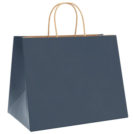 vidaXL Papieren kraftzakken 50 st met hengsels 32x22x24 cm blauw afbeelding3 - 1