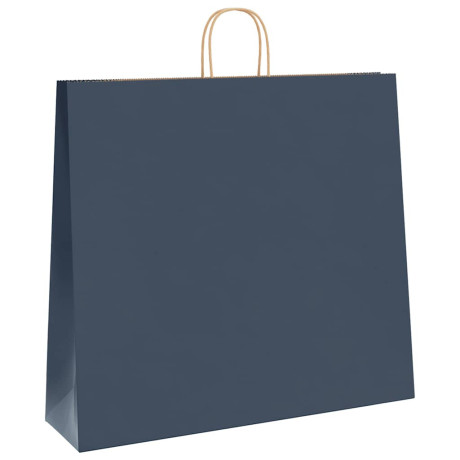 vidaXL Papieren kraftzakken 250 st met hengsels 54x15x49 cm blauw afbeelding3 - 1