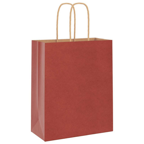 vidaXL Papieren kraftzakken 50 st met hengsels 18x8x22 cm rood afbeelding3 - 1