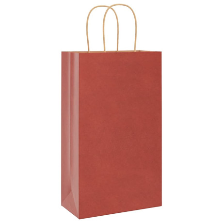 vidaXL Papieren kraftzakken 50 st met hengsels 21x11x36 cm rood afbeelding3 - 1