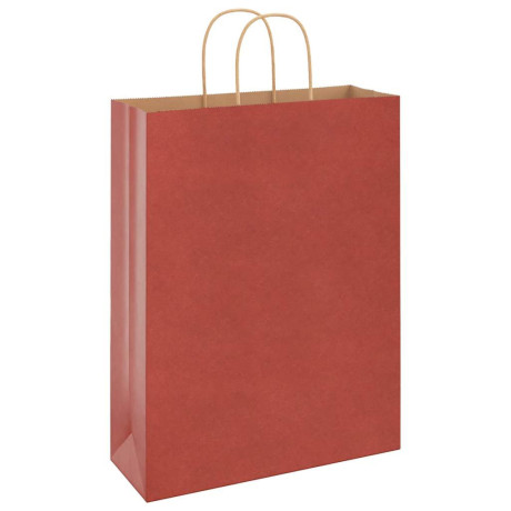 vidaXL Papieren kraftzakken 50 st met hengsels 32x12x42 cm rood afbeelding3 - 1