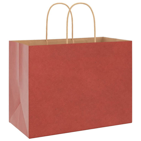 vidaXL Papieren kraftzakken 50 st met hengsels 32x17x25 cm rood afbeelding3 - 1