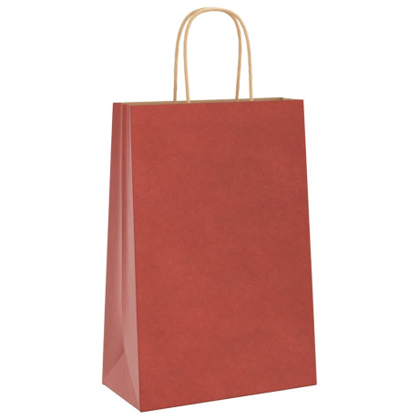 vidaXL Papieren kraftzakken 250 st met hengsels 21x11x31 cm rood afbeelding3 - 1