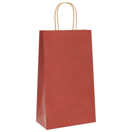 vidaXL Papieren kraftzakken 250 st met hengsels 21x11x36 cm rood afbeelding3 - 1