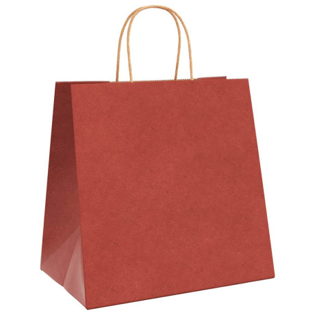 vidaXL Papieren kraftzakken 250 st met hengsels 26x17x25 cm rood afbeelding3 - 1