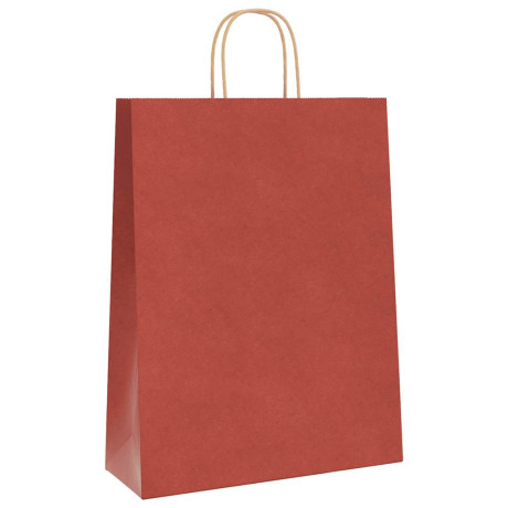 vidaXL Papieren kraftzakken 250 st met hengsels 32x12x42 cm rood afbeelding3 - 1