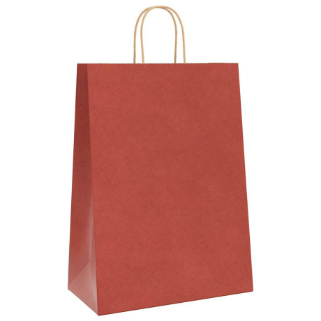 vidaXL Papieren kraftzakken 250 st met hengsels 32x17x44 cm rood afbeelding3 - 1