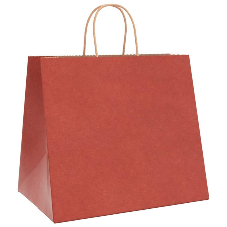 vidaXL Papieren kraftzakken 250 st met hengsels 32x22x28 cm rood afbeelding3 - 1