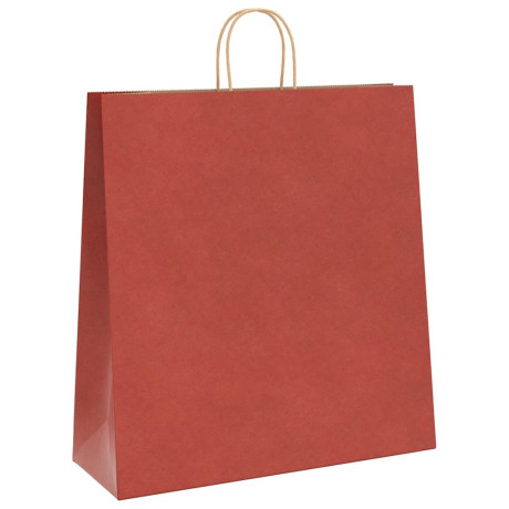 vidaXL Papieren kraftzakken 250 st met hengsels 45x17x48 cm rood afbeelding3 - 1