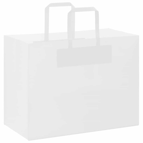 vidaXL Papieren kraftzakken 50 st met hengsels 32x17x25 cm wit afbeelding3 - 1